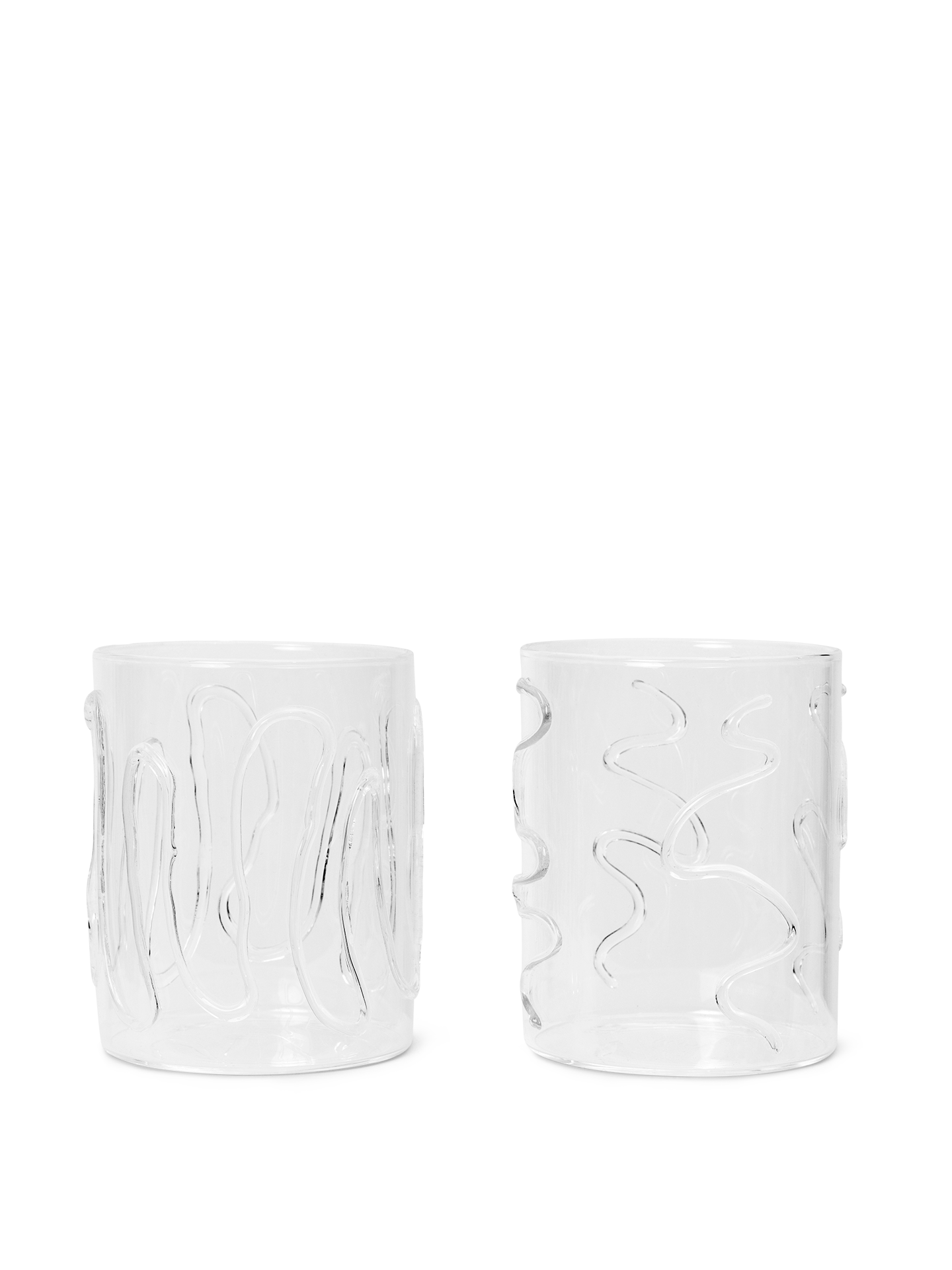 Doodle Glasses - Set of 2 - Tall - Clear