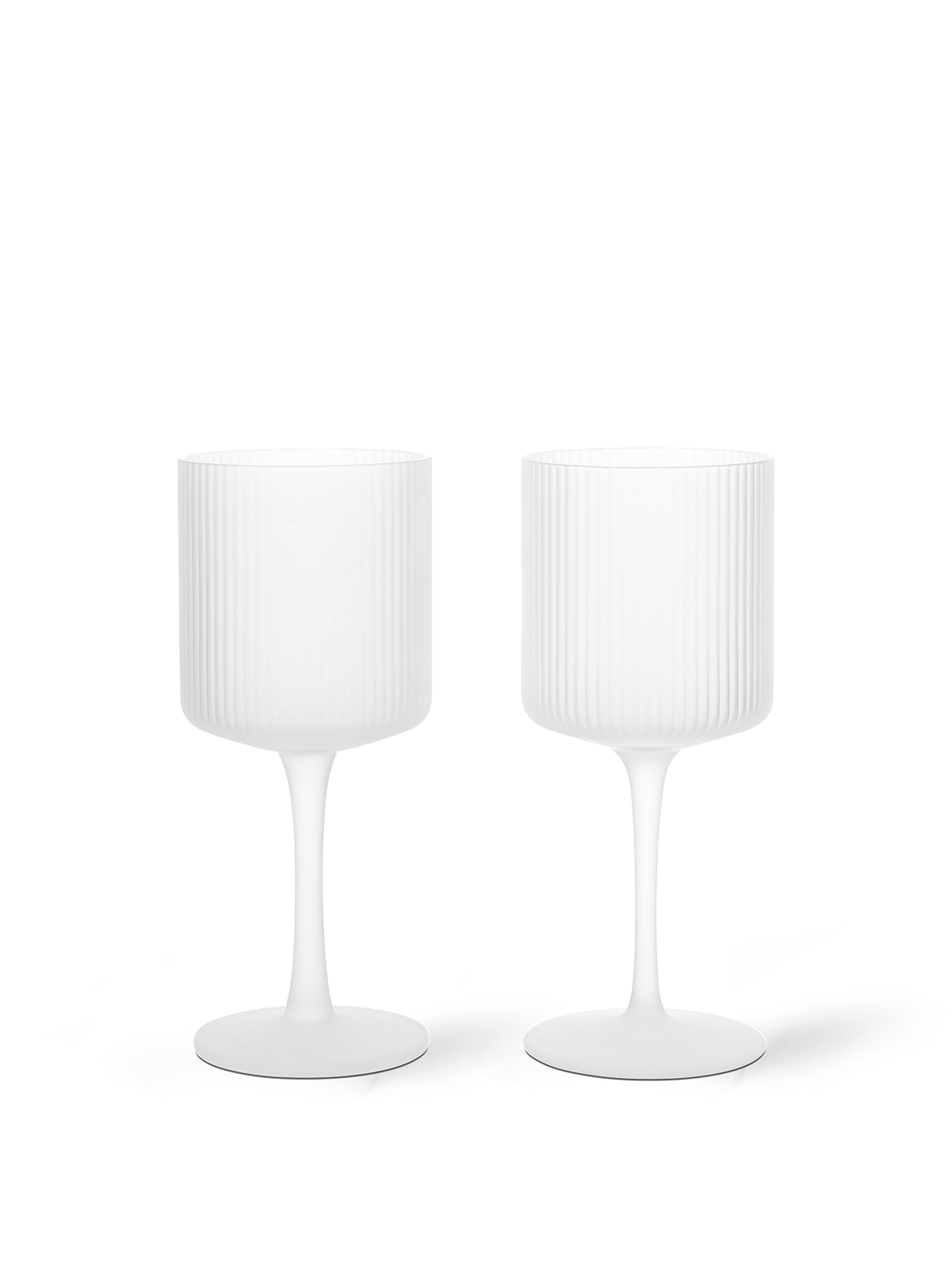 Ripple White Wine Glasses - Set of 2 - Frosted