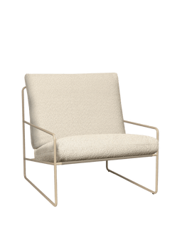 Desert 1-seater in Cashmere mit Bouclé-Kissen in Off-White