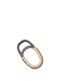 Weave Bottle Opener in naturel/zwart messing met omwikkelde greep