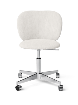 Rico Chair in off-white bouclé with castors and swivel base