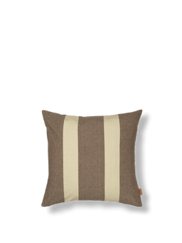 Strand Outdoor Cushion Cover in carob brown with parchment stripes