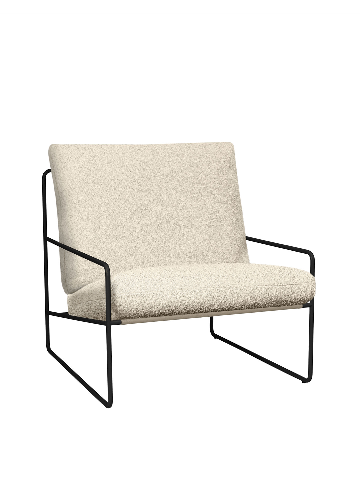 Desert 1-seater - Black - Pure Bouclé - Off-White