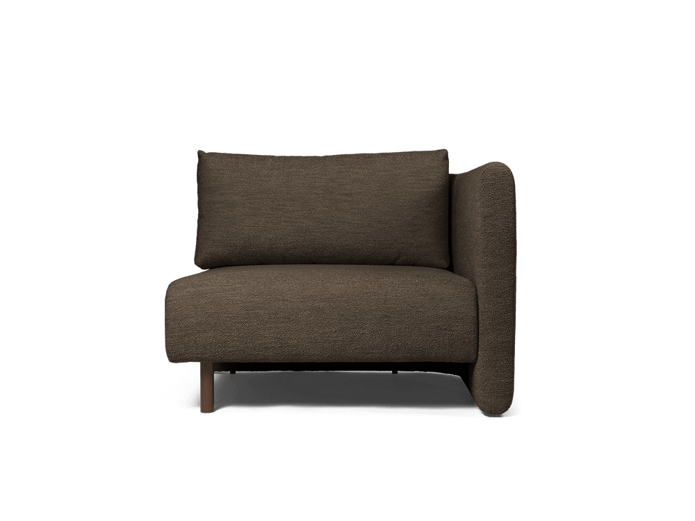 Dase Dase Sofa - Right Armrest - Dark Brown Soft Bouclé | Ferm Living