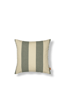 Strand Outdoor Cushion in donker mosgroen en perkament met brede verticale strepen