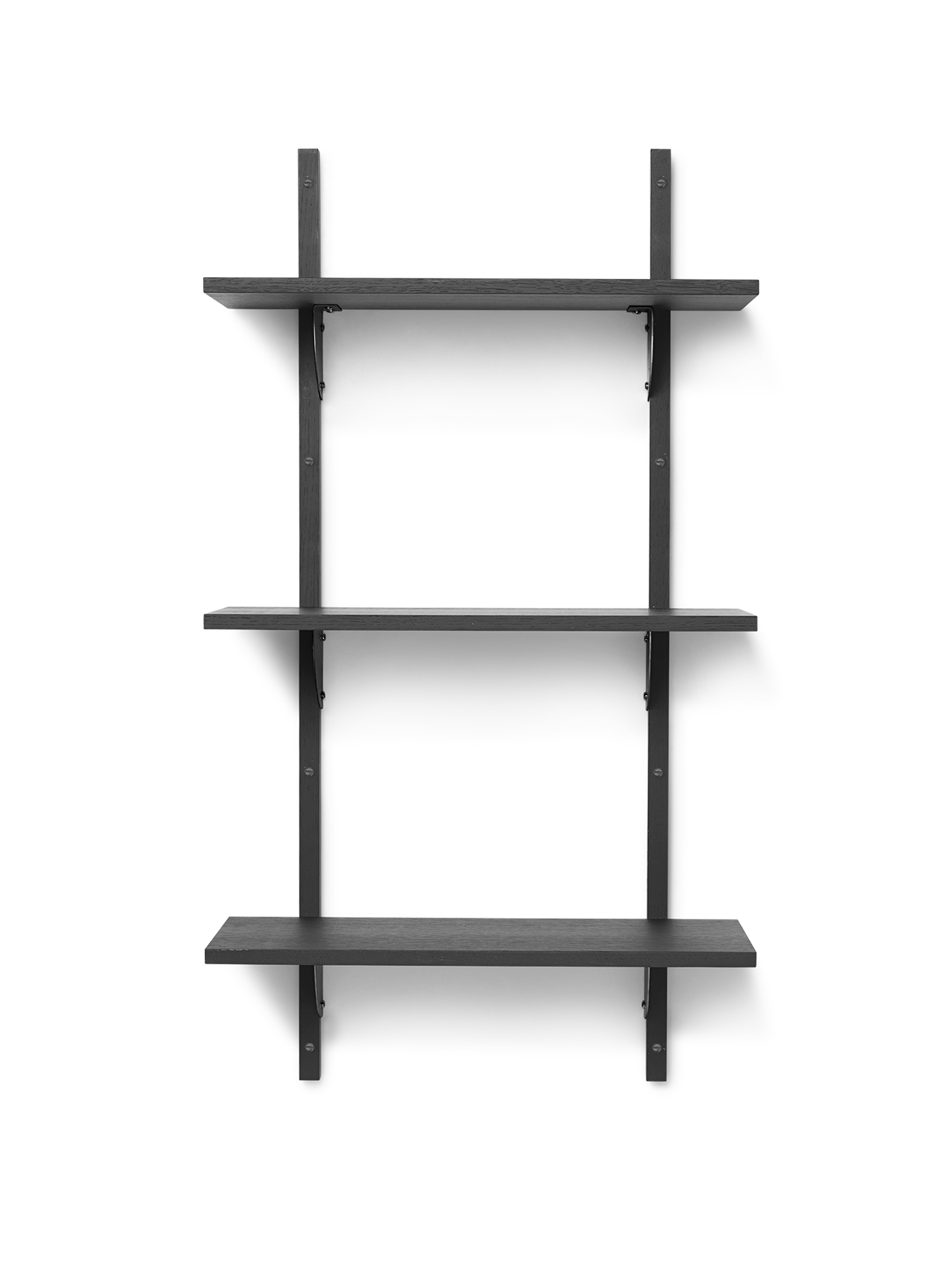 Sector Shelf - Triple - Narrow - Black Ash/Black Brass