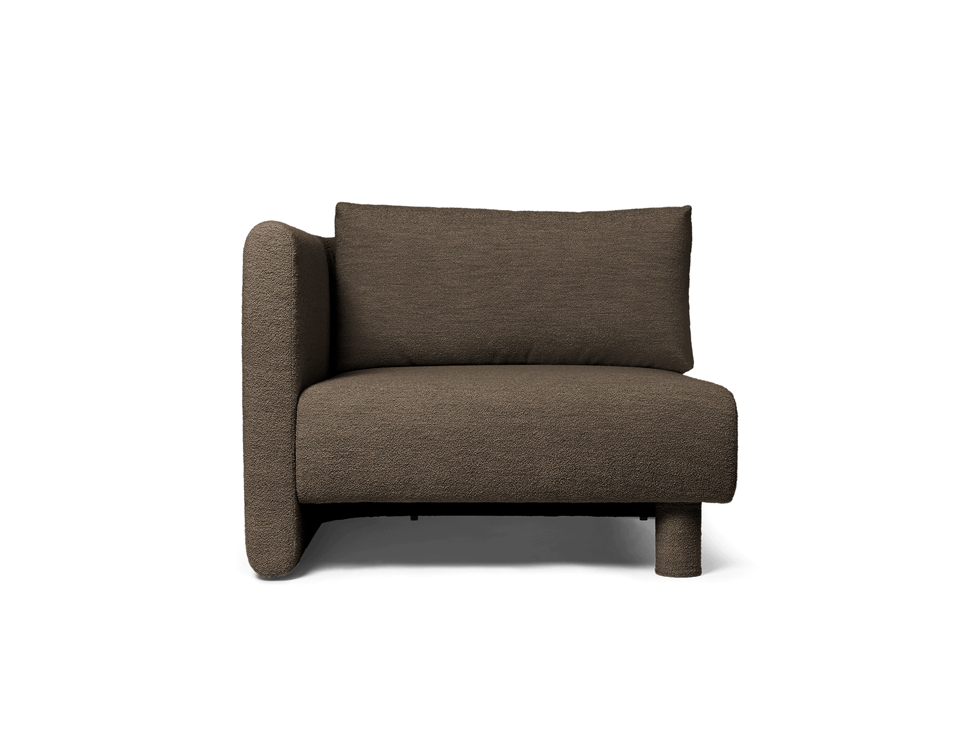Dase Sofa Armrest Left - Soft Bouclé - Dark Brown