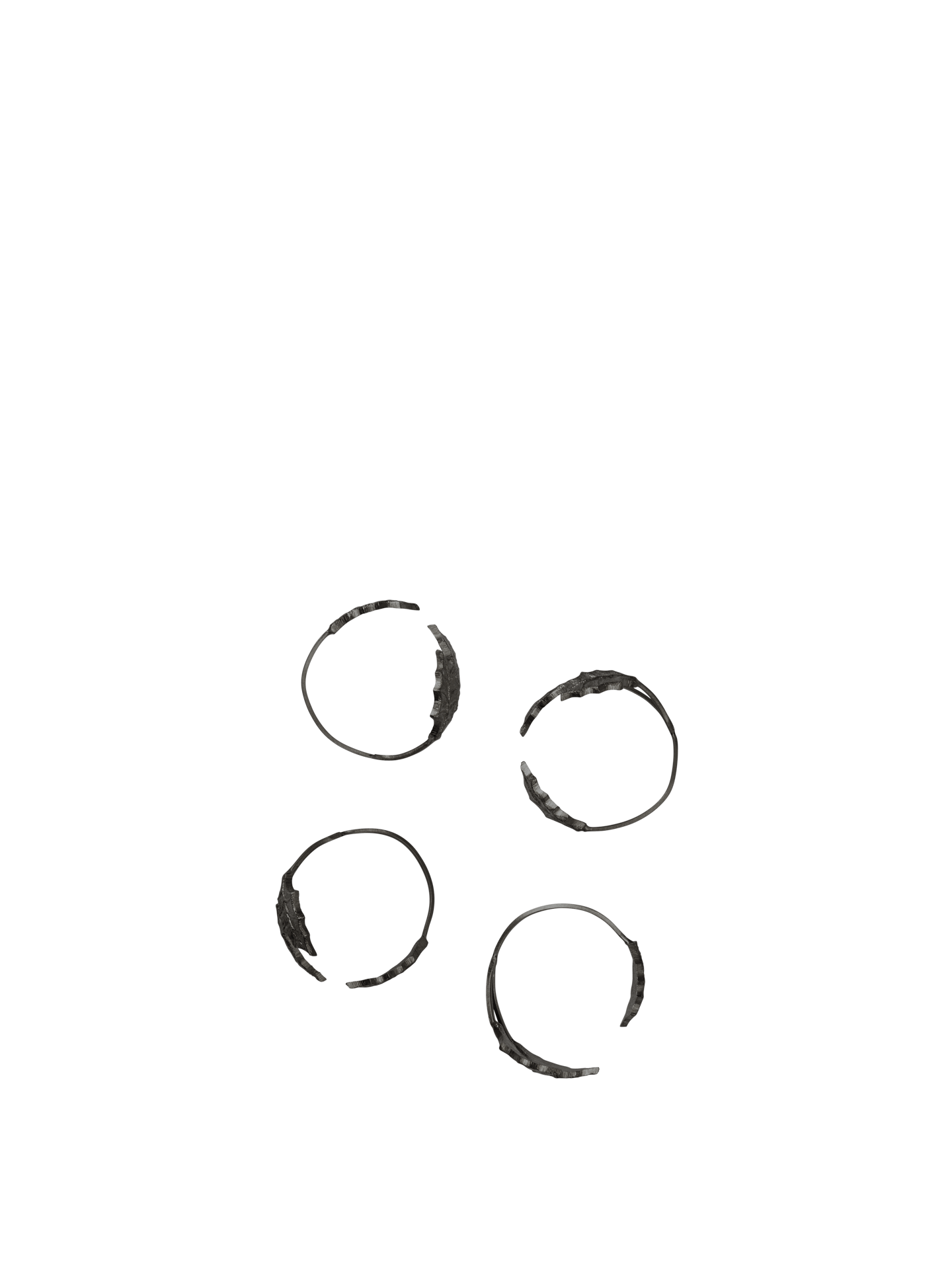 Holly Leaf Napkin Rings - Set of 4 - Black Brass