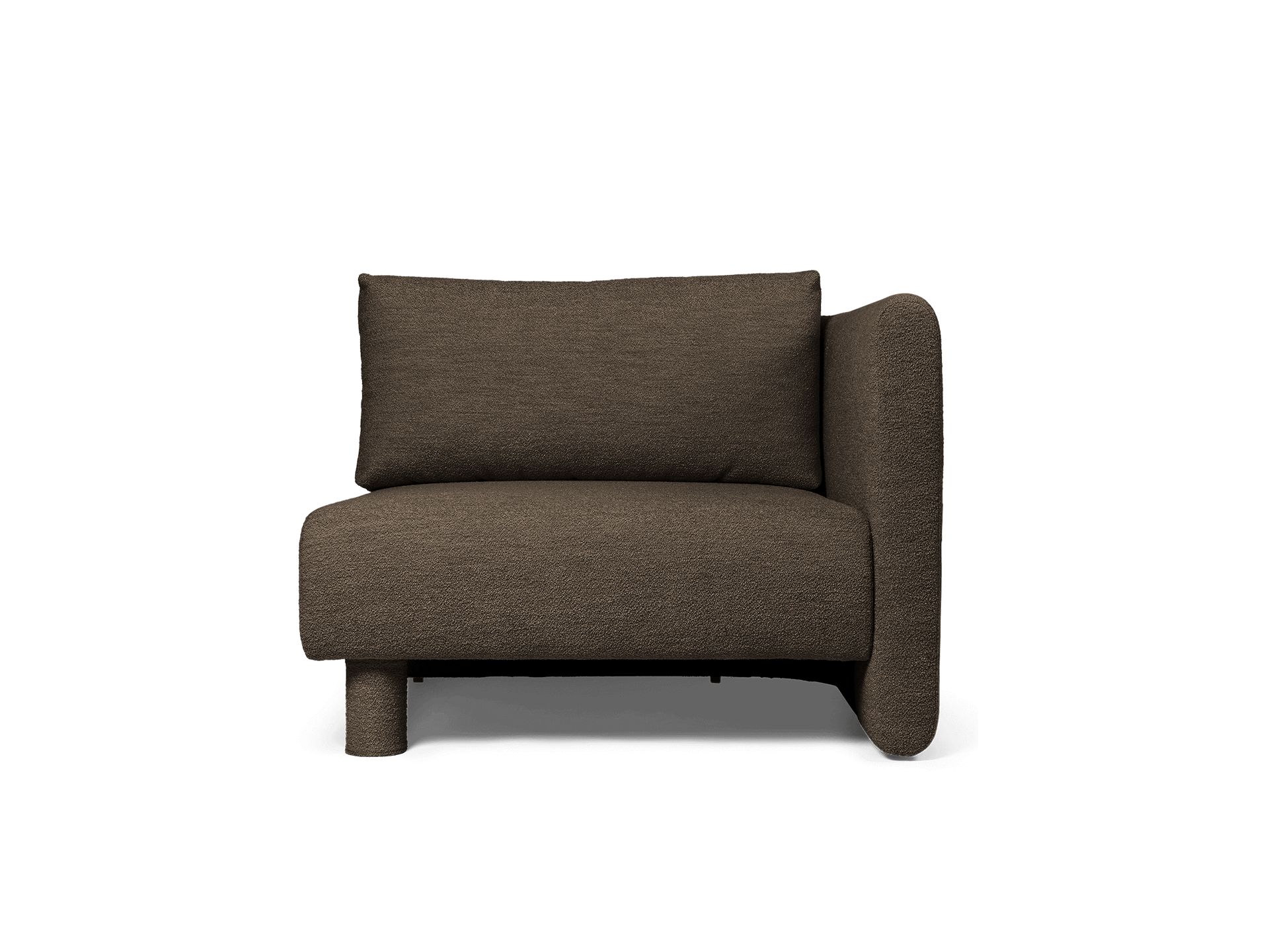 Dase Sofa Armrest Right - Soft Bouclé - Dark Brown