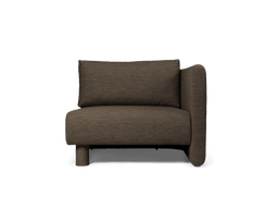 Dase Sofa Armrest Right in donkerbruin zacht bouclé