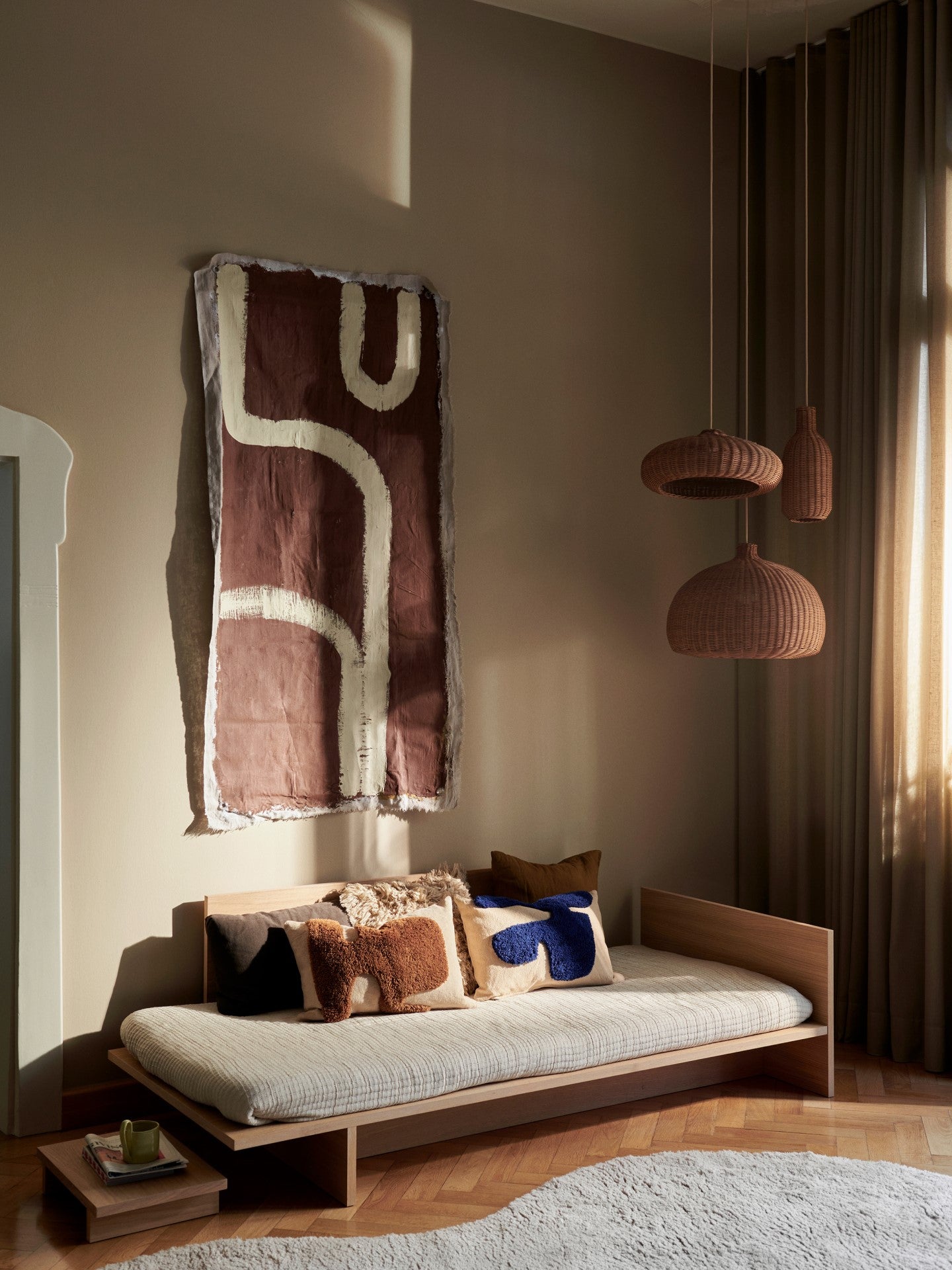 Braided Lampshade - Disc - Natural by Ferm Living