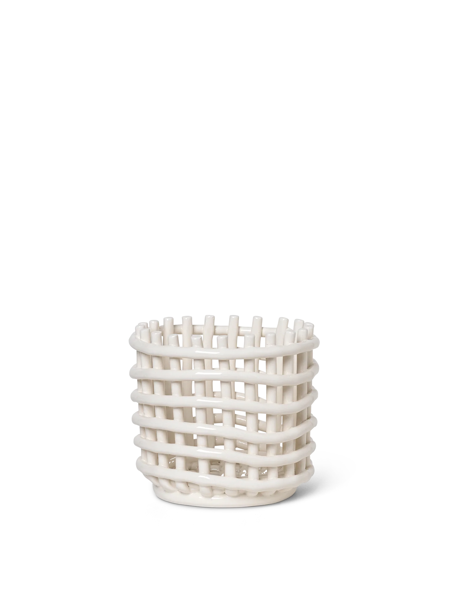 farmliving セラミックバスケット オフホワイト Ceramic Basket in Off-White - Small by Ferm Living