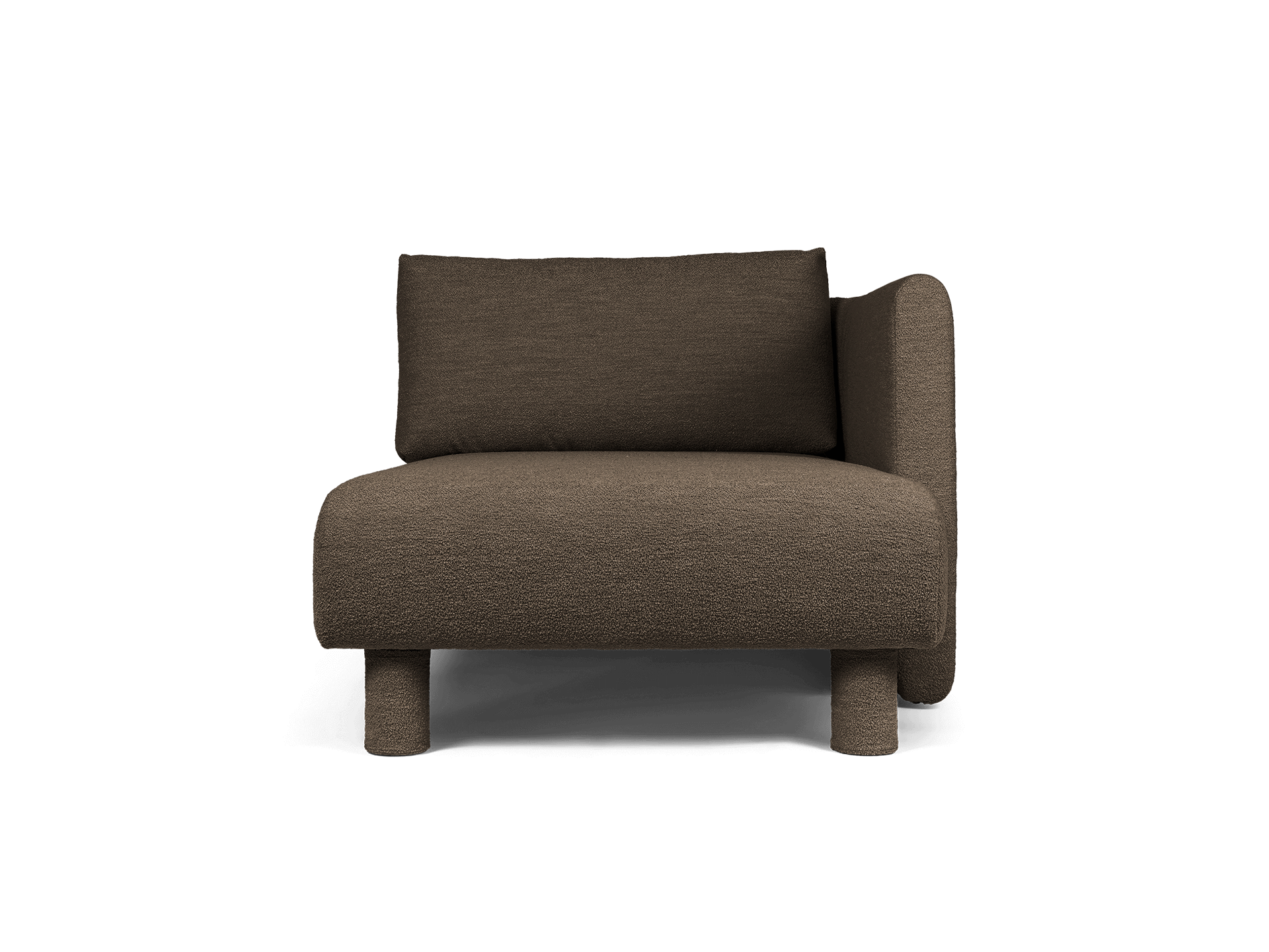 Dase Sofa Chaise Longue Right - Soft Bouclé - Dark Brown