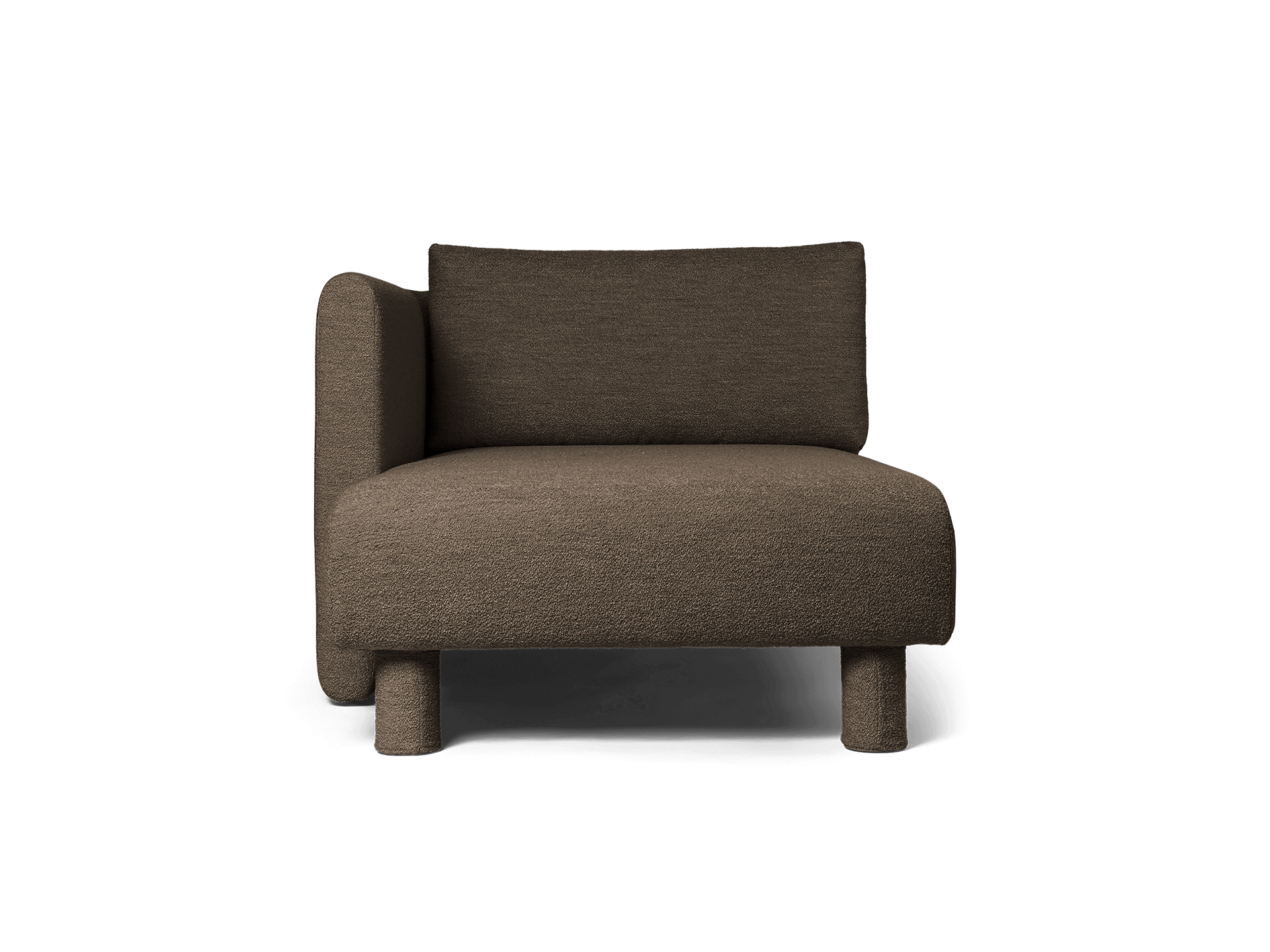 Dase Sofa Chaise Longue Left - Soft Bouclé - Dark Brown