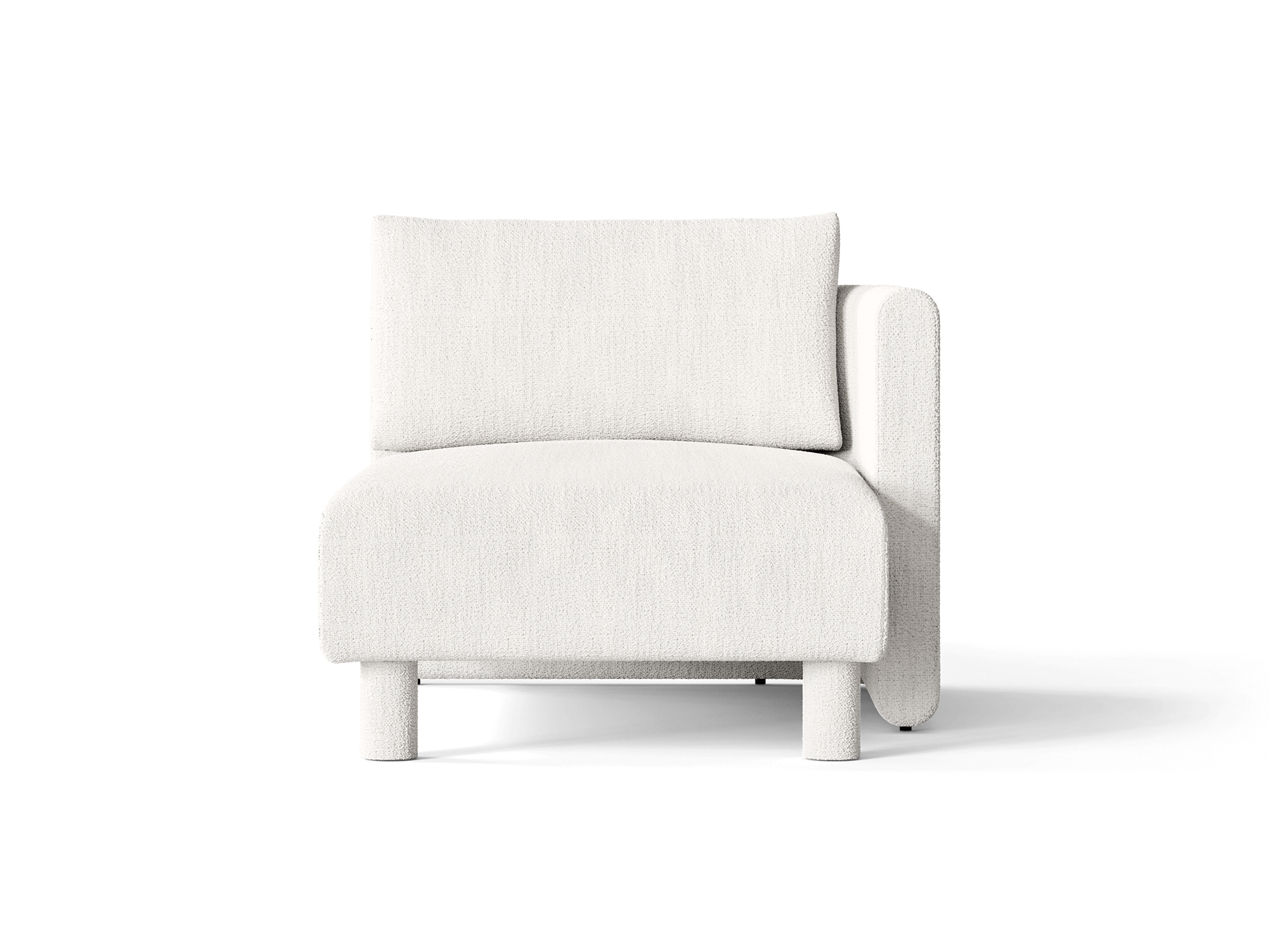 Dase Sofa Chaise Longue Right - Bouclé - Off-white