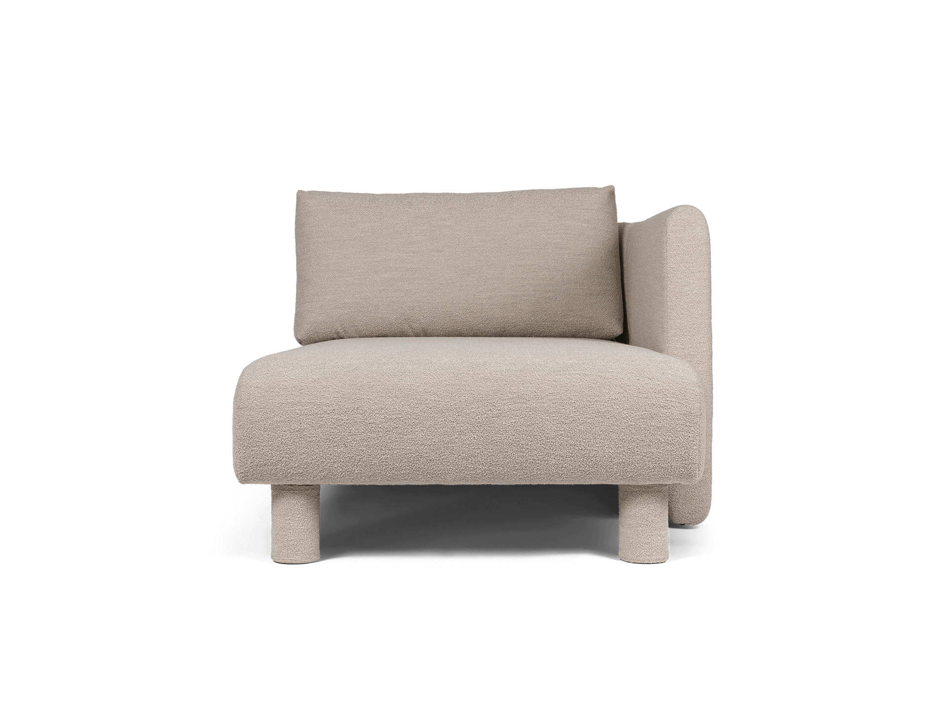 Dase Sofa Chaise Longue Right - Soft Bouclé - Natural