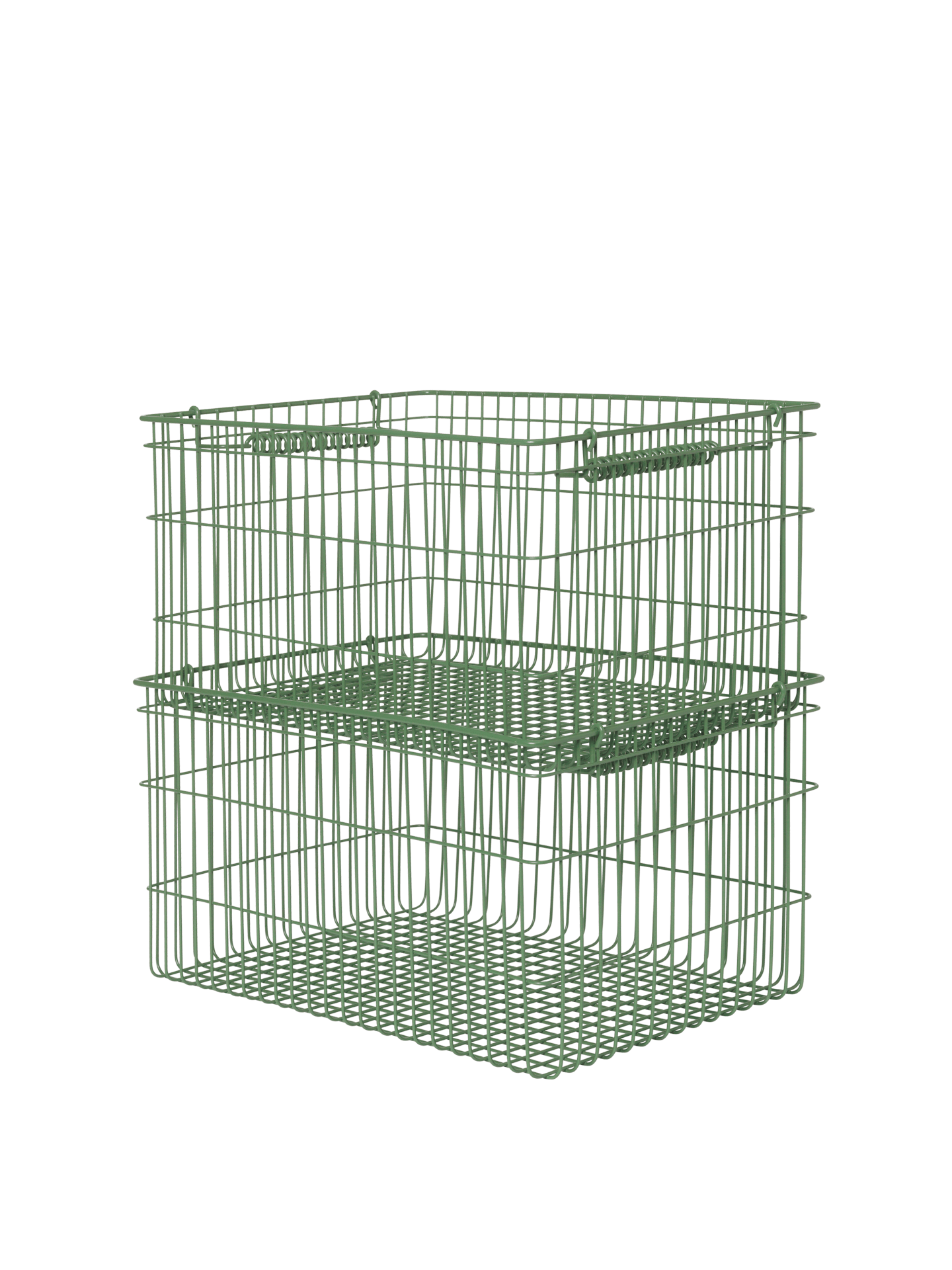 Cala Stackable Baskets - Set of 2 - Verdant Green