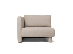 Dase Sofa Armrest Left aus weichem Bouclé in Natur