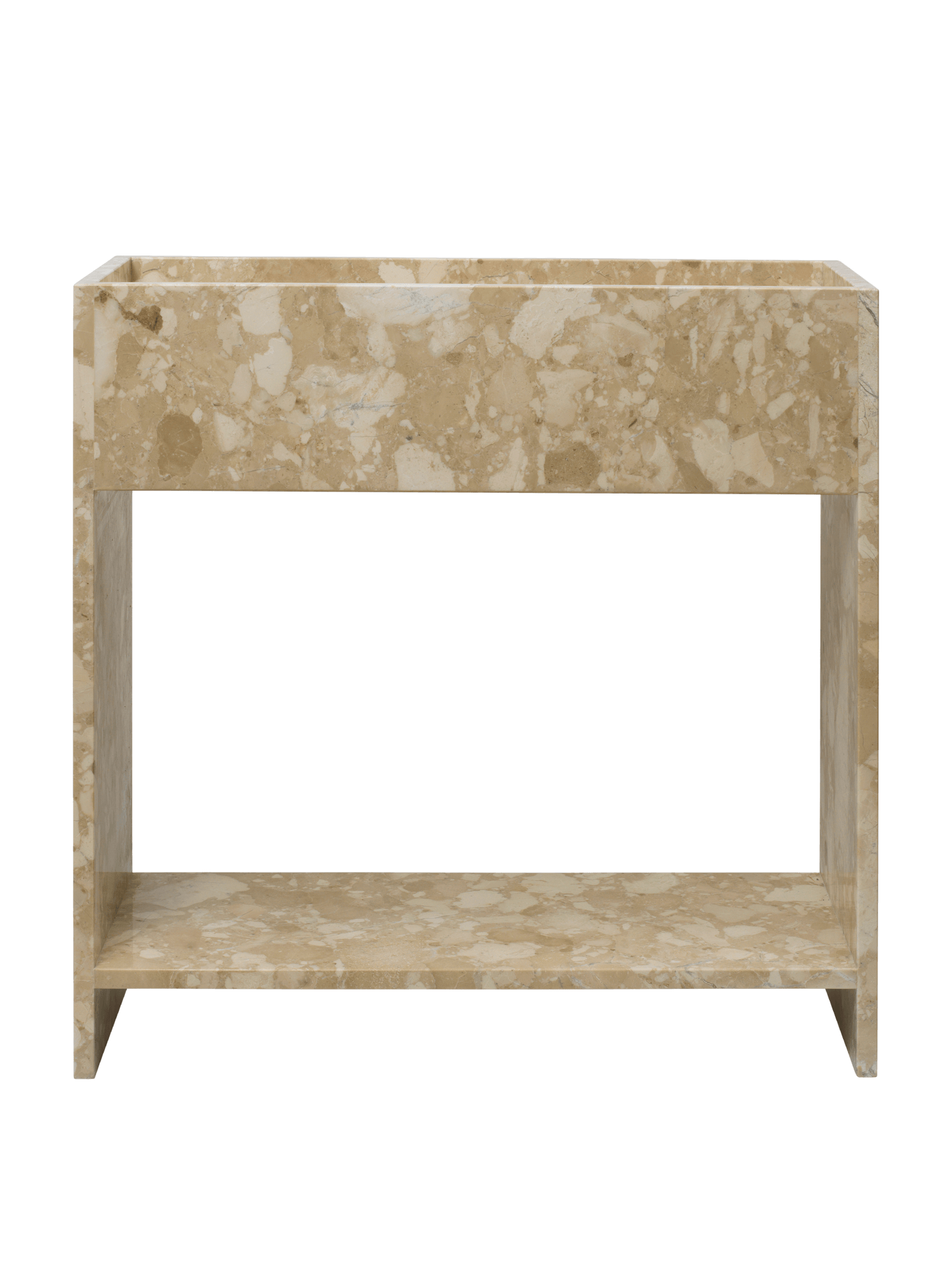 Stone Plant Box with Shelf - Sand