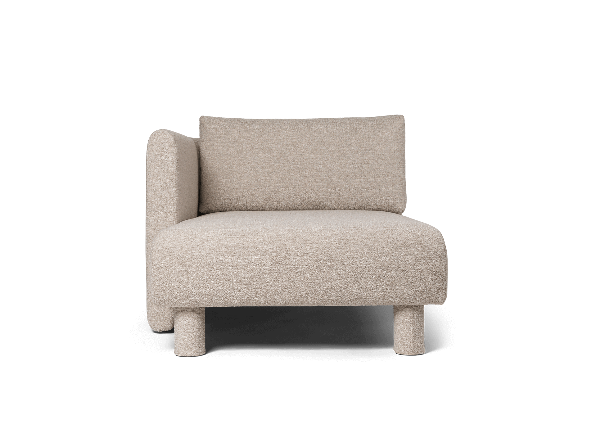 Dase Sofa Chaise Longue Left - Soft Bouclé - Natural