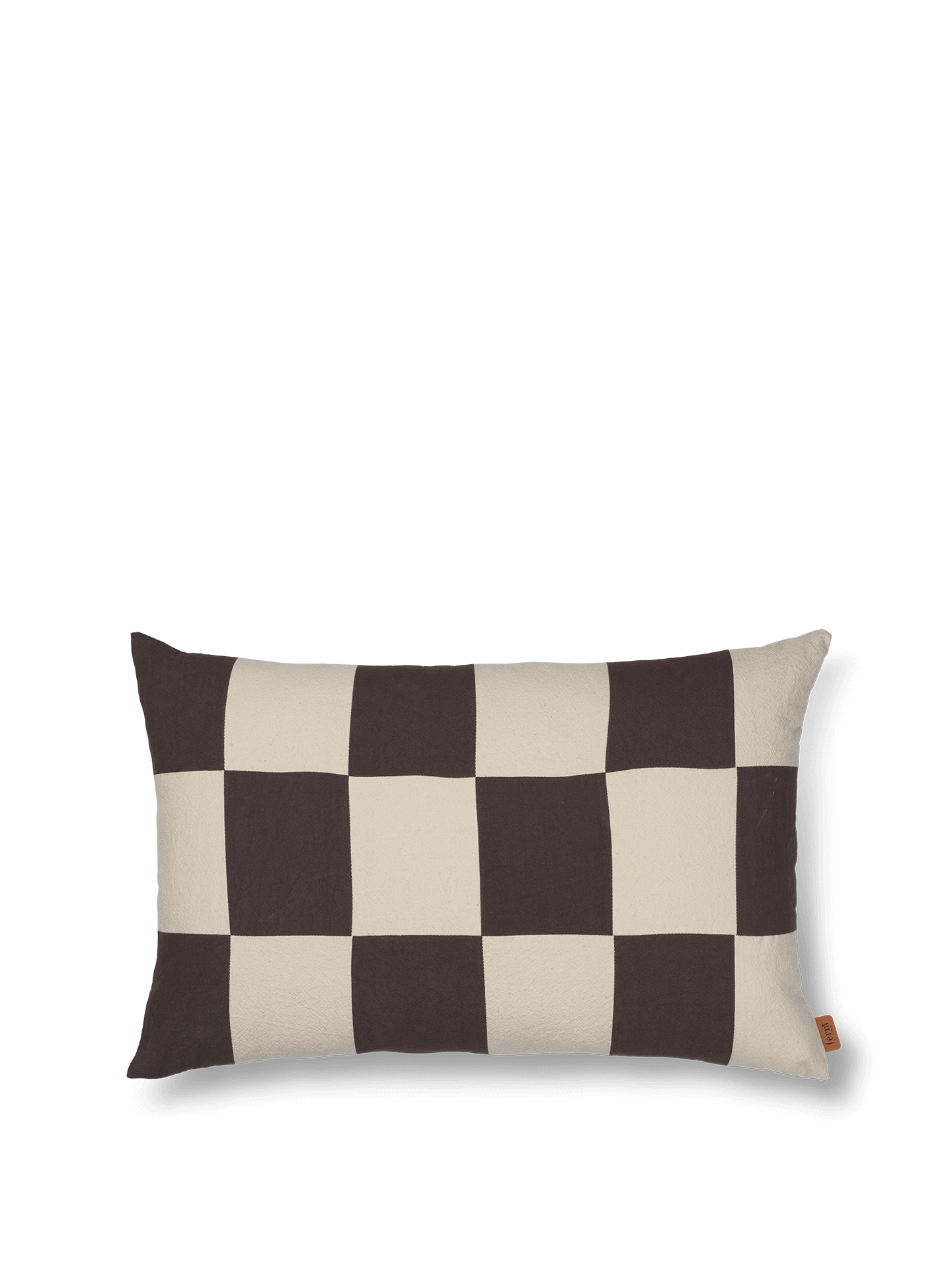 Fold Patchwork Cushion - Coffee/Undyed