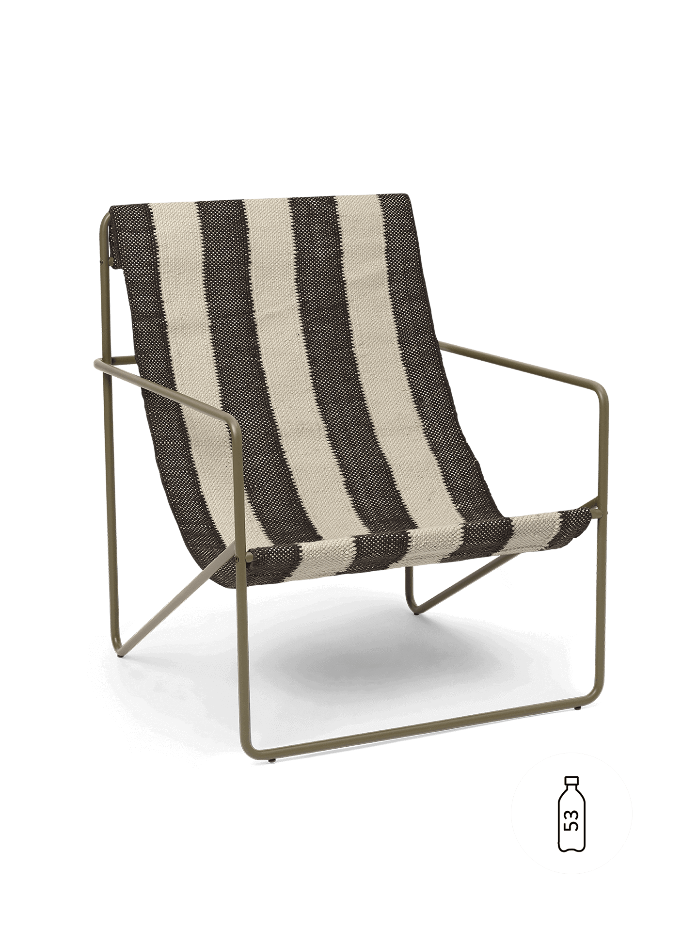 Desert Lounge Chair - Olive - Off-White/Chocolate