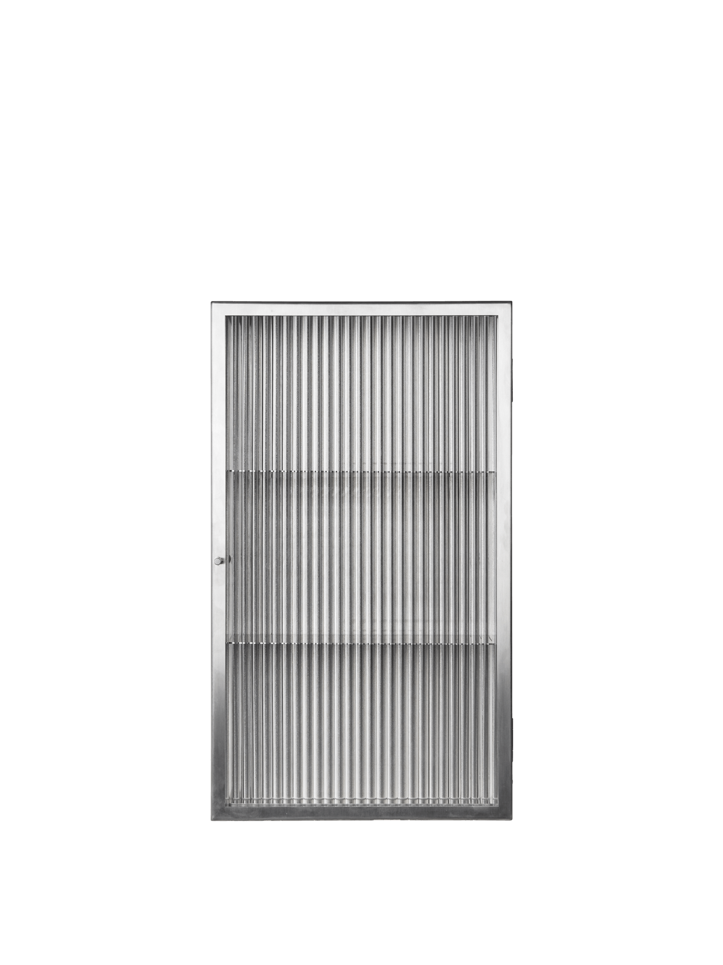 Haze Wall Cabinet - Reeded Glass - Brushed Stainless Steel