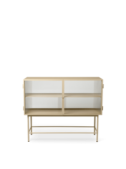 Haze Sideboard in Kaschmir mit Riffelglastüren auf schmalem Gestell
