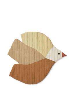 Swif Quilted Mat en multicolore, tapis de jeu patchwork en forme d'oiseau avec matelassage vertical