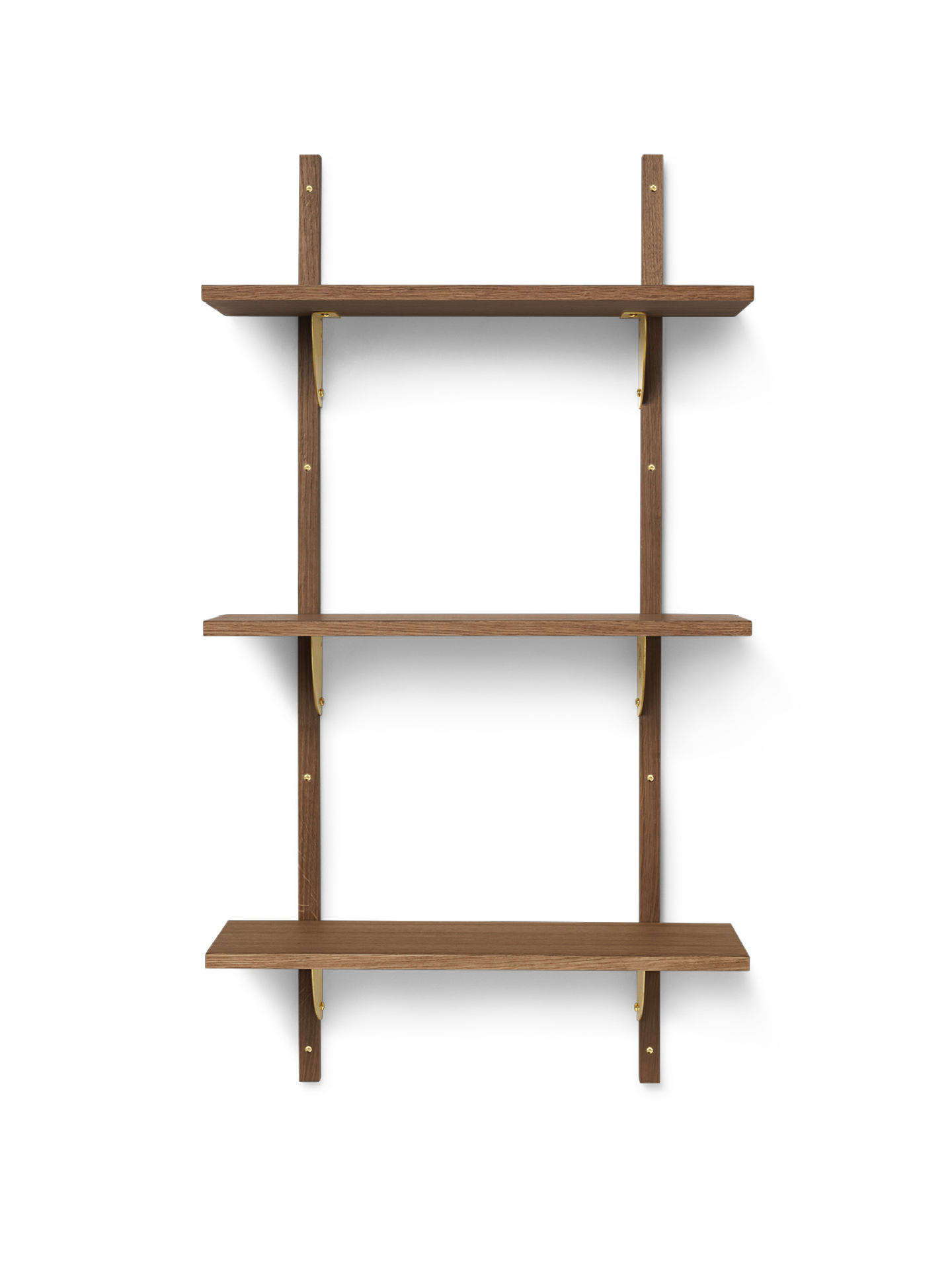 Sector Shelf - Triple - Narrow - Smoked Oak/Brass