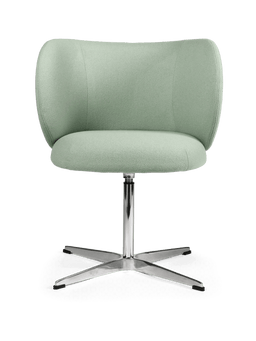 Rico Dining Chair en Tonus verde menta con base de estrella giratoria