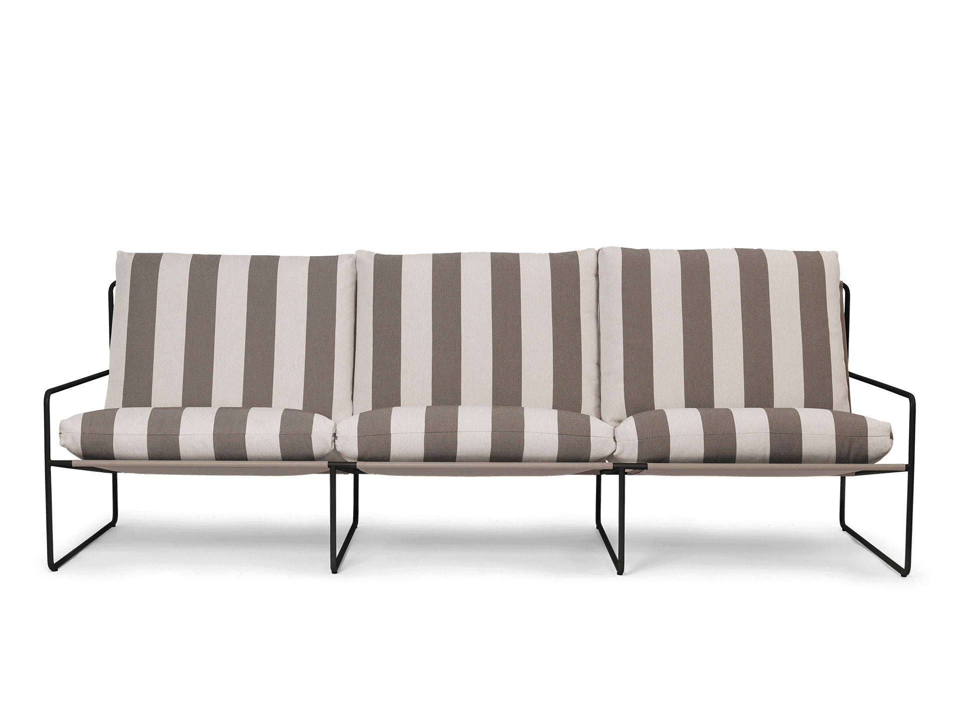 Desert 3-seater - Black - Stripe - Chocolate