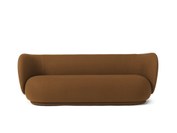 Rico Sofa 3-seater en Tonus Sugar Kelp avec accoudoirs arrondis et dossier incurvé