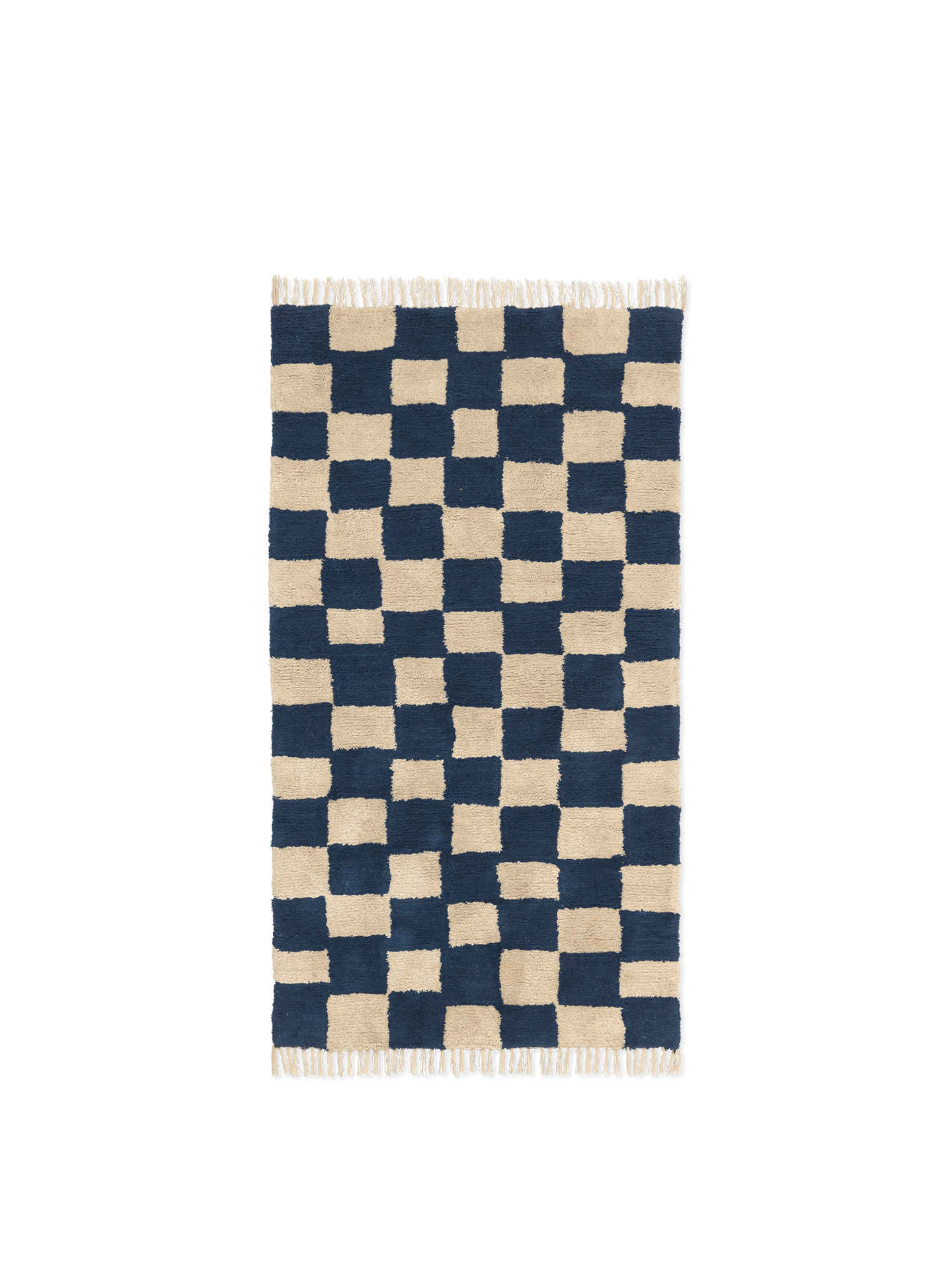 Mara Washable Rug - Deep Blue/Warm Sand