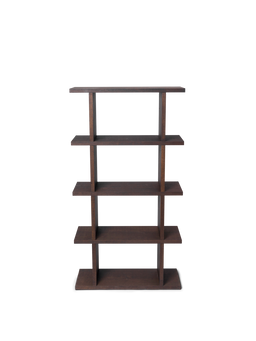 Kona Bookcase 1x4 aus dunkel gebeizter Eiche mit vier offenen Fächern