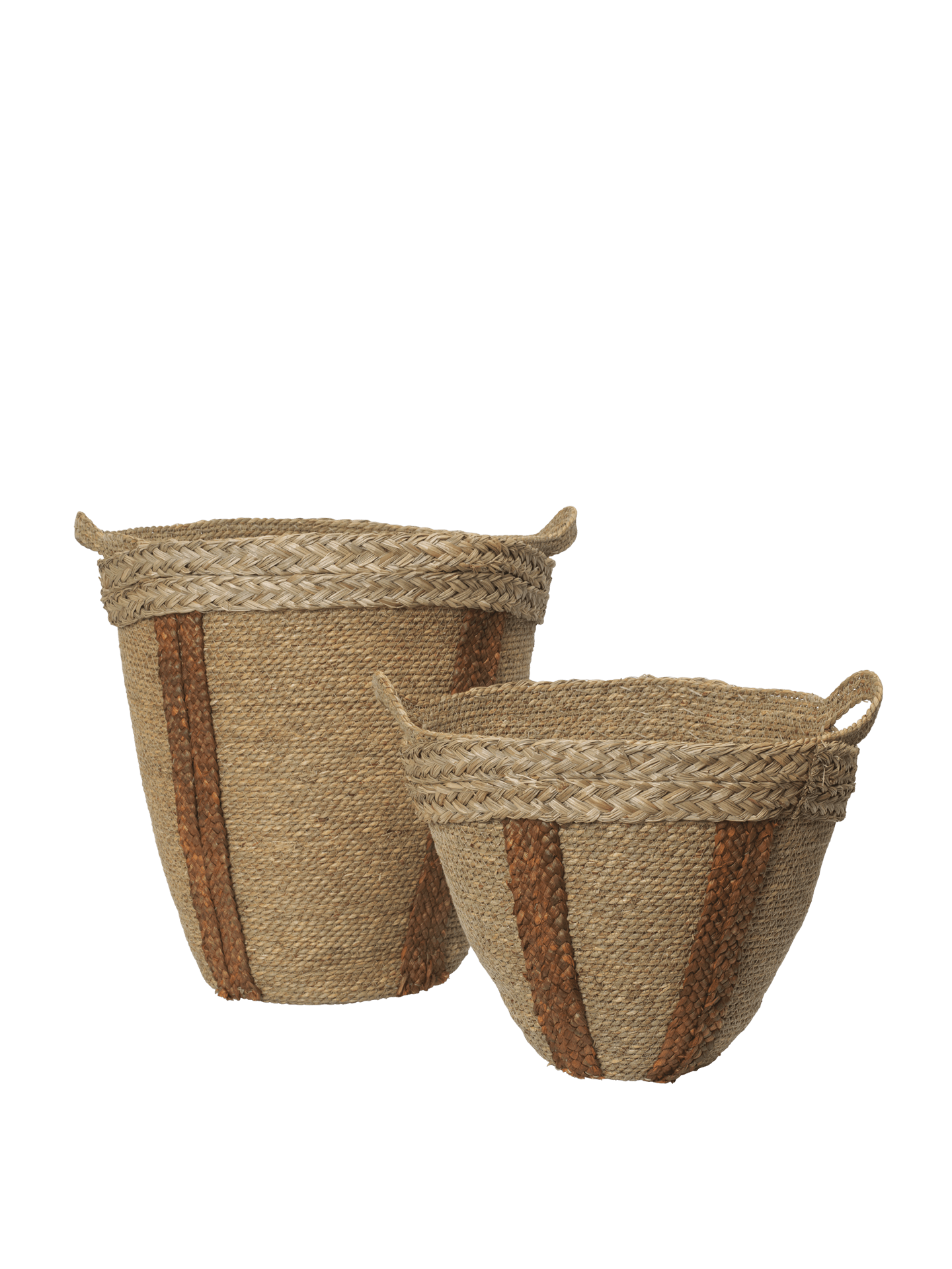 Mar Woven Baskets - Set of 2 - Natural/Red Brown