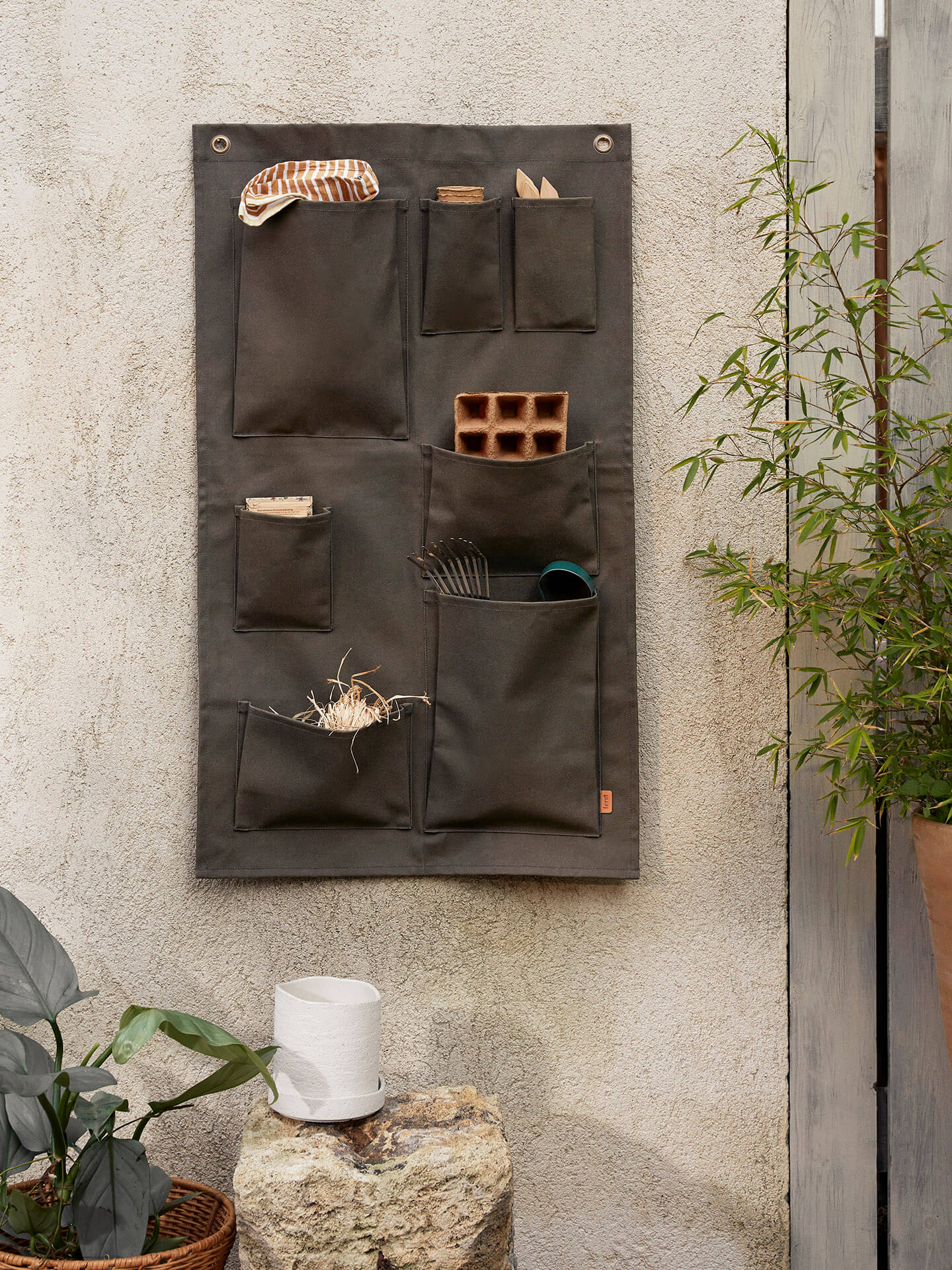 Bark Garden Wall Storage - Olive | Ferm Living