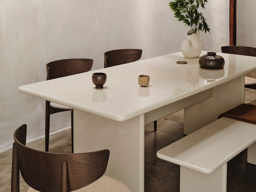 Rink Dining Table - Large - Eggshell | Ferm Living