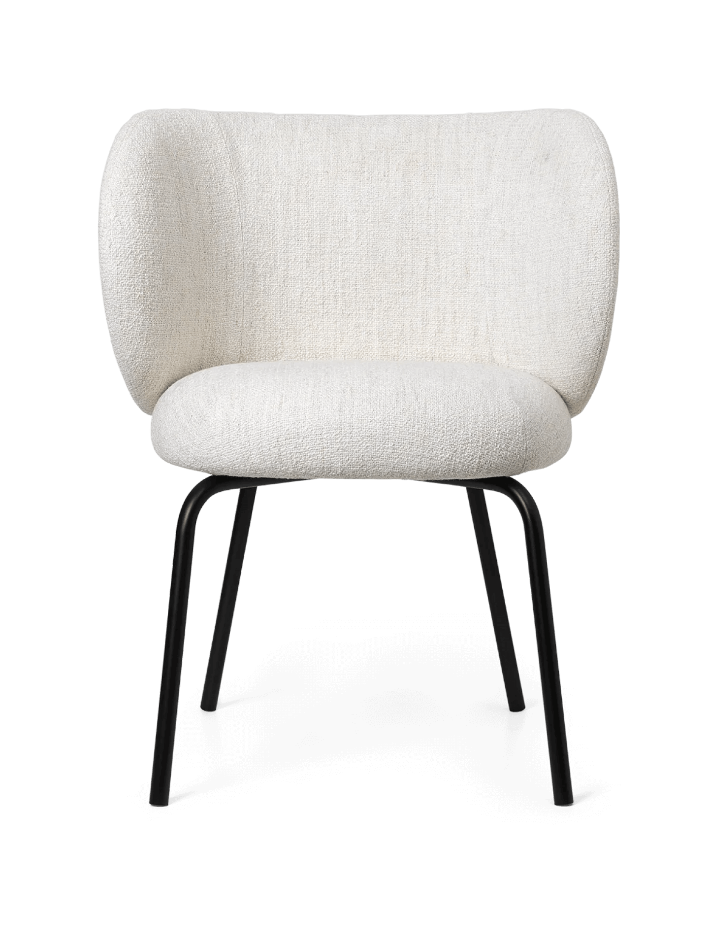Rico Dining Chair - Black - Bouclé - Off-White