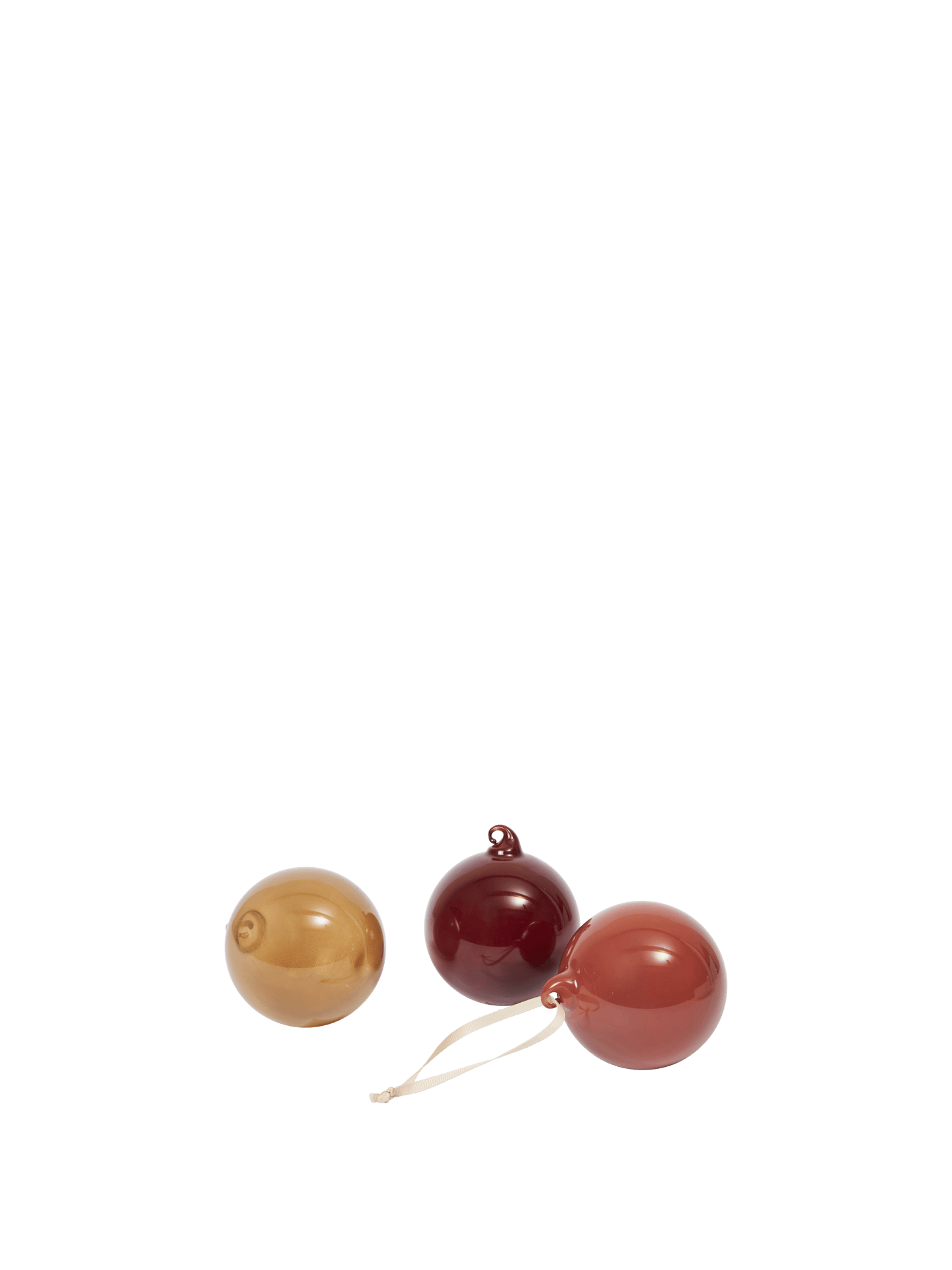 Glass Baubles - Medium - Set of 3 - Roseate Opaque