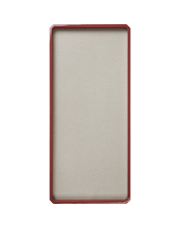 Nova Pinboard in picante red with a beige fabric surface