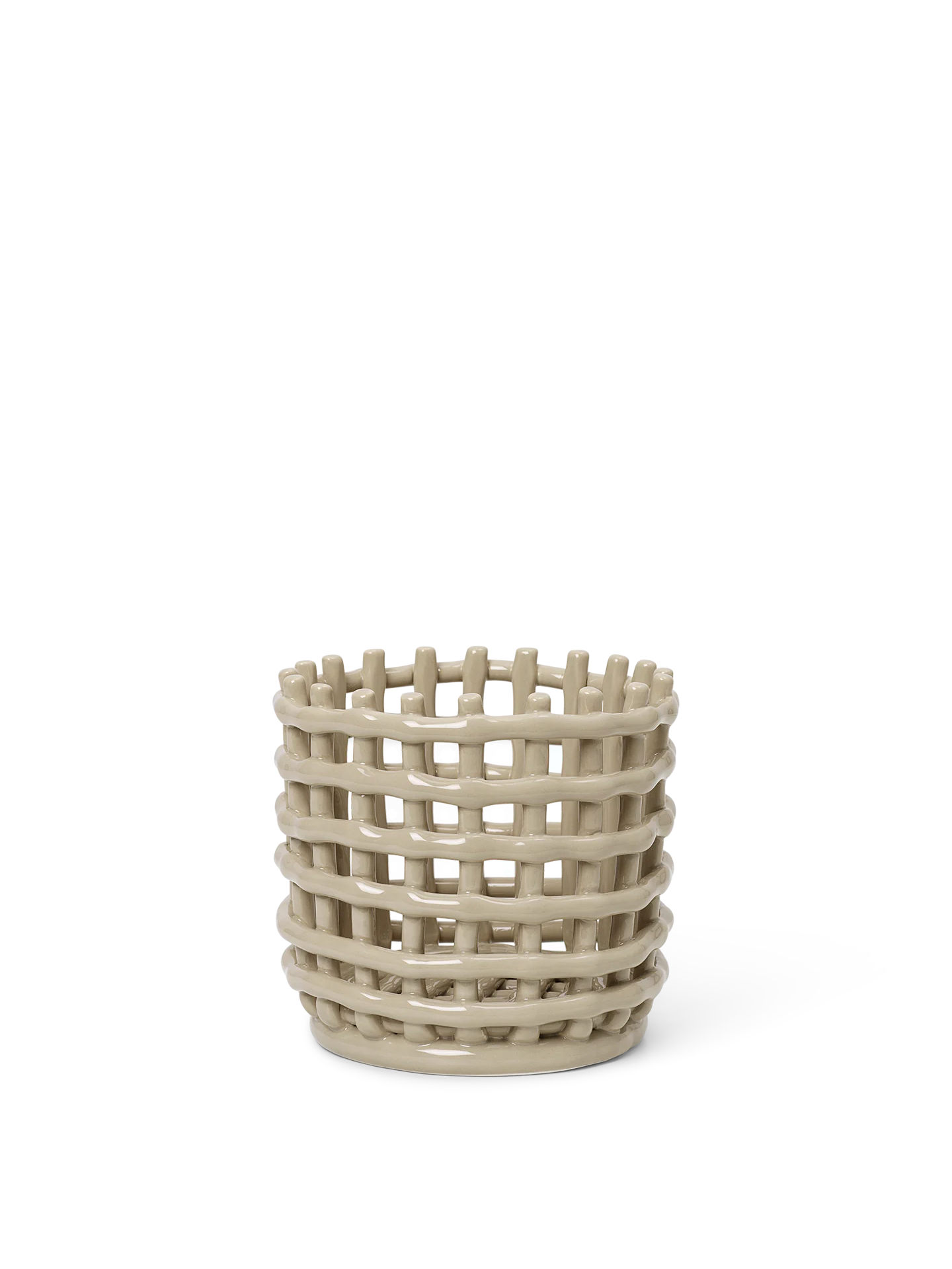 farmliving セラミックバスケット オフホワイト Ceramic Basket in Off-White - Small by Ferm Living