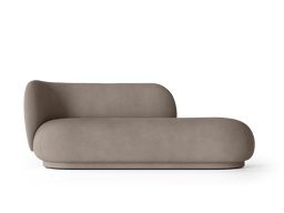 Rico Divan Left in warmgrijs met geborstelde bekleding