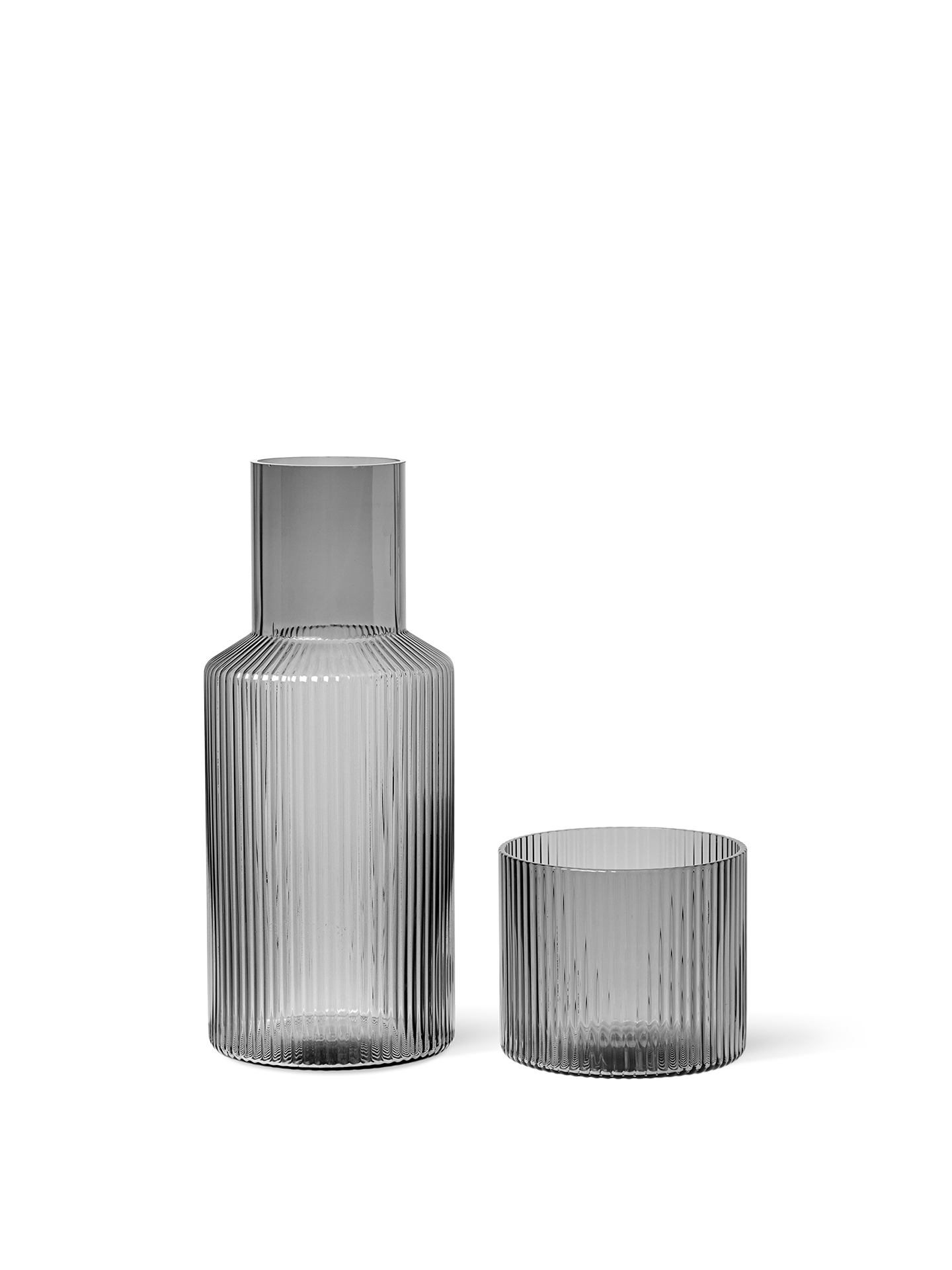 Ripple Carafe Set - Small - Smoked Grey