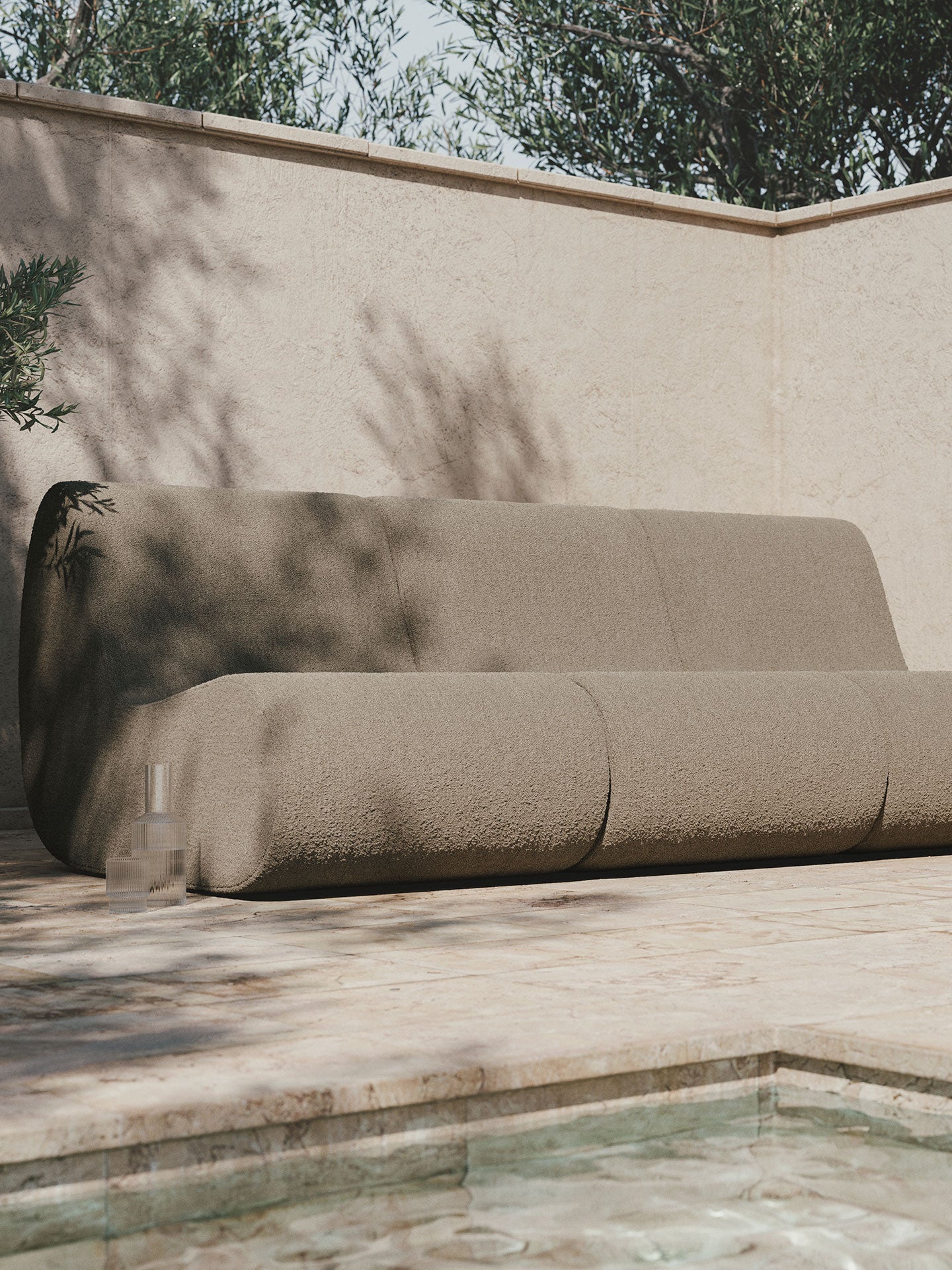Rouli Center Module - Pure Bouclé - Sand | Ferm Living