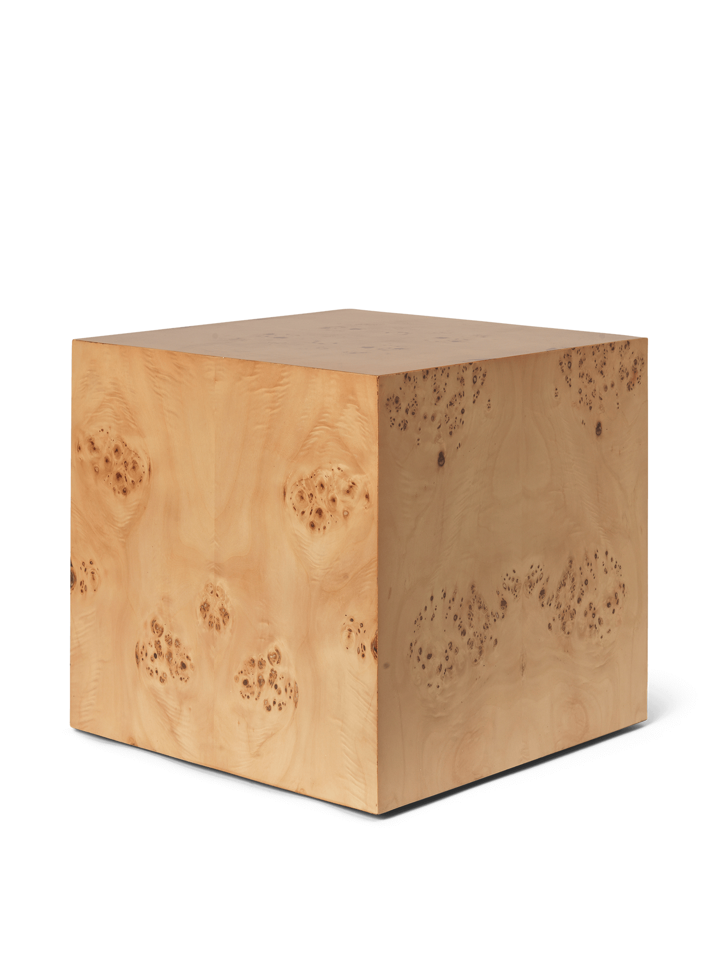 Burl Cube Side Table - Natural
