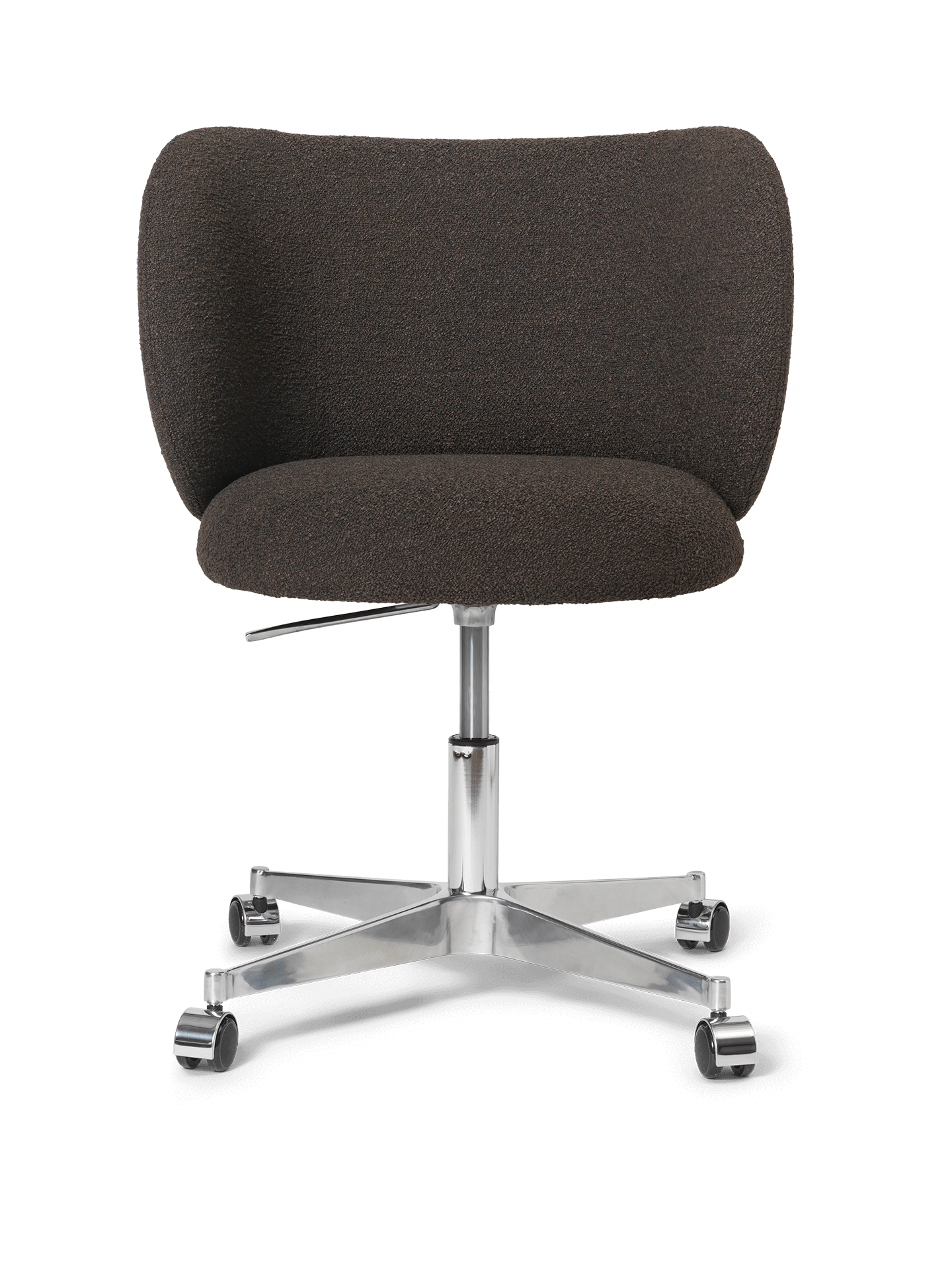 Rico Dining Chair - Castors - Soft Bouclé - Dark Brown