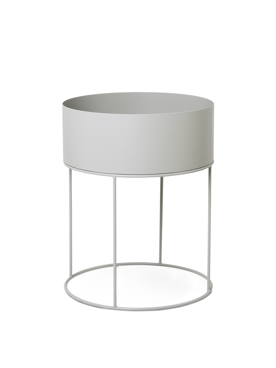 Plant Box | Eleganter runden Pflanzenkasten in Hellgrau