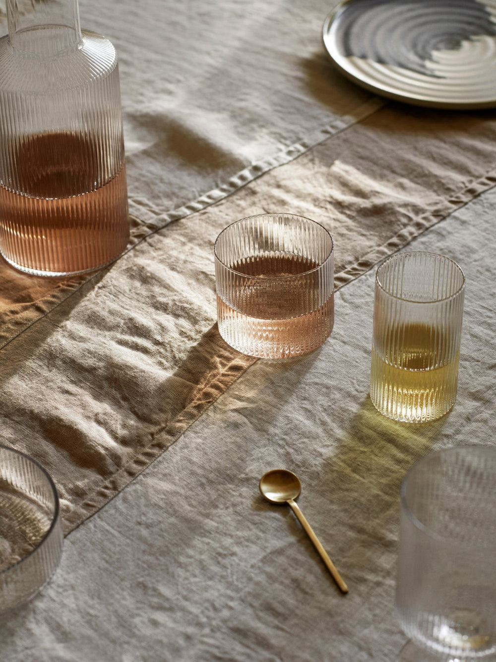 Ripple Glass in vertical ripple design | Set of 4 | Ferm Living
