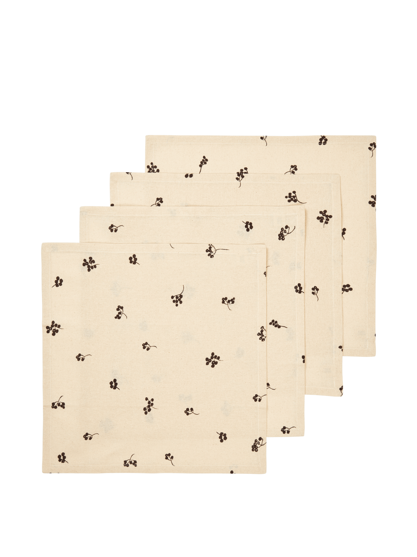 Baies Napkins - Set of 4 - Natural/Dark Chocolate